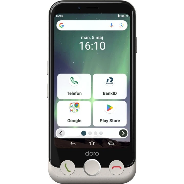 Doro Aurora A11 64GB/4GB Bone-White – Letanvendelig 4G-smartphone med sikker knap