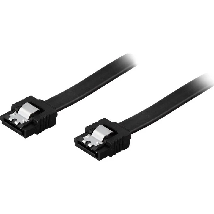 DELTACO SATA-1001 6Gb/s lås-clips 0,5m svart