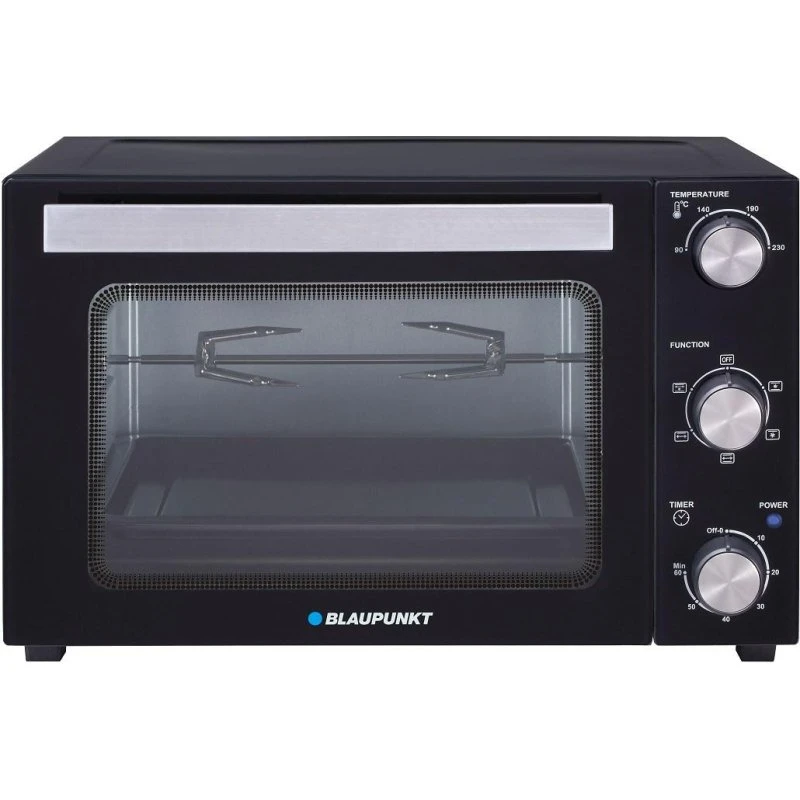 Blaupunkt EOM601 45 l, varmluft, rotisserie, børstet aluminium/sort