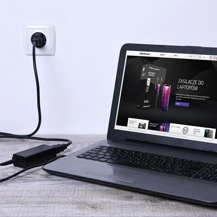 Qoltec Monolith 90 W strømforsyning til HP, sort