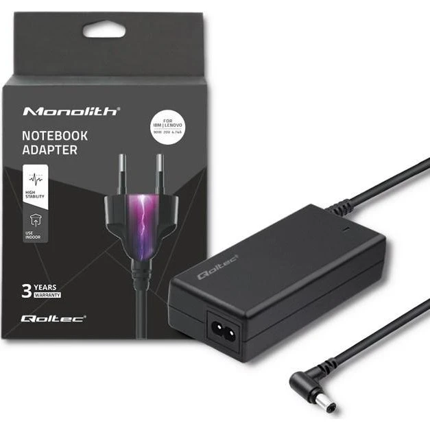 Qoltec 90 W Strømforsyning 20 V, Sort til IBM/Lenovo
