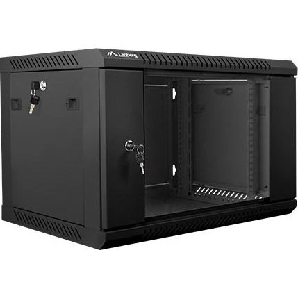 Lanberg WF01-6406-10B 19" Vægmonteret Rackskab 6U Sort
