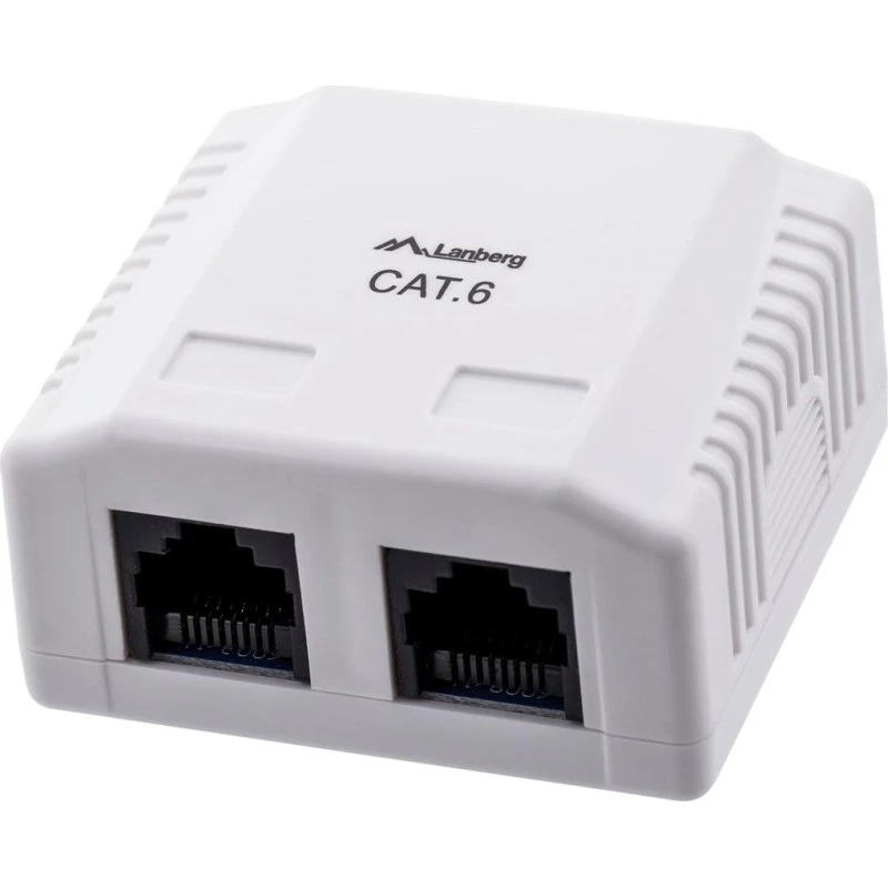 Lanberg OU6-0002-W Hvid Dobbelt RJ-45 Cat6 Netværksudtag