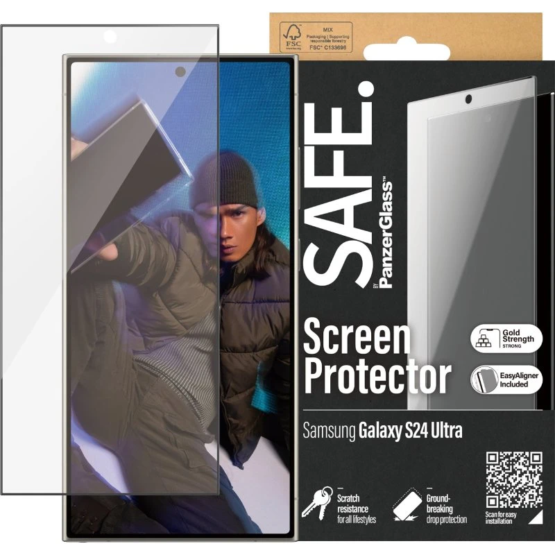 SAFE. by PanzerGlass Skærmbeskytter Sort Transparent for Samsung Galaxy S24 Ultra