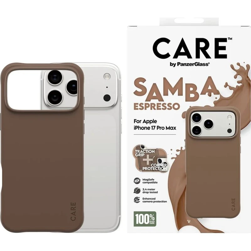 CARE by PanzerGlass Fashionable Case Samba Espresso for iPhone 17 Pro Max