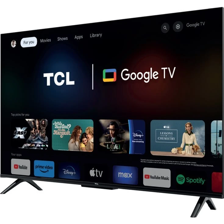 TCL 50T69C 50" QLED 4K UHD Google TV børstet metal
