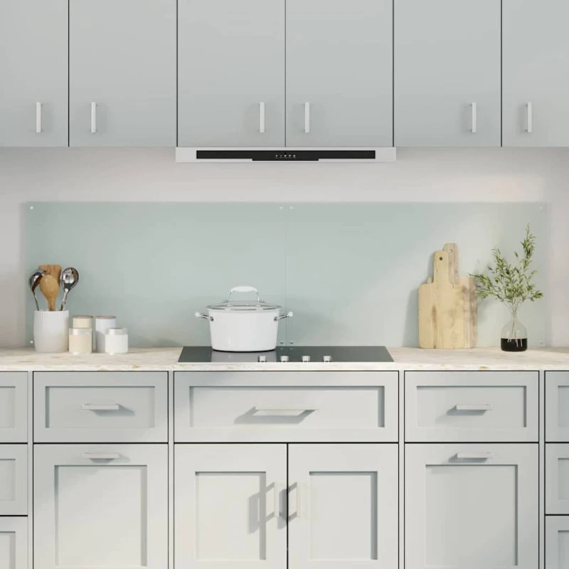 vidaXL Køkkenbacksplash 2 stk Hvid 90 x 50 cm hærdet glas