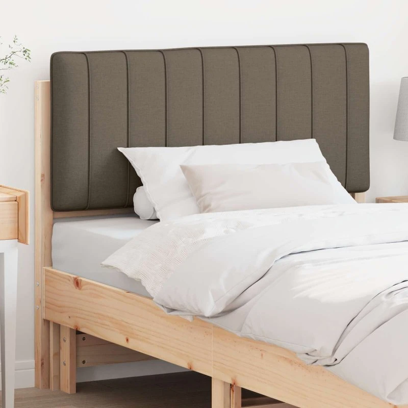 vidaXL Polstret Sengegavl Brun/Taupe 100 cm Massiv Fyrretræ