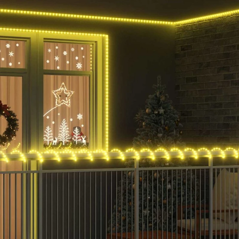 vidaXL Sejllys med 240 LED'er, varm hvid, 10 m PVC