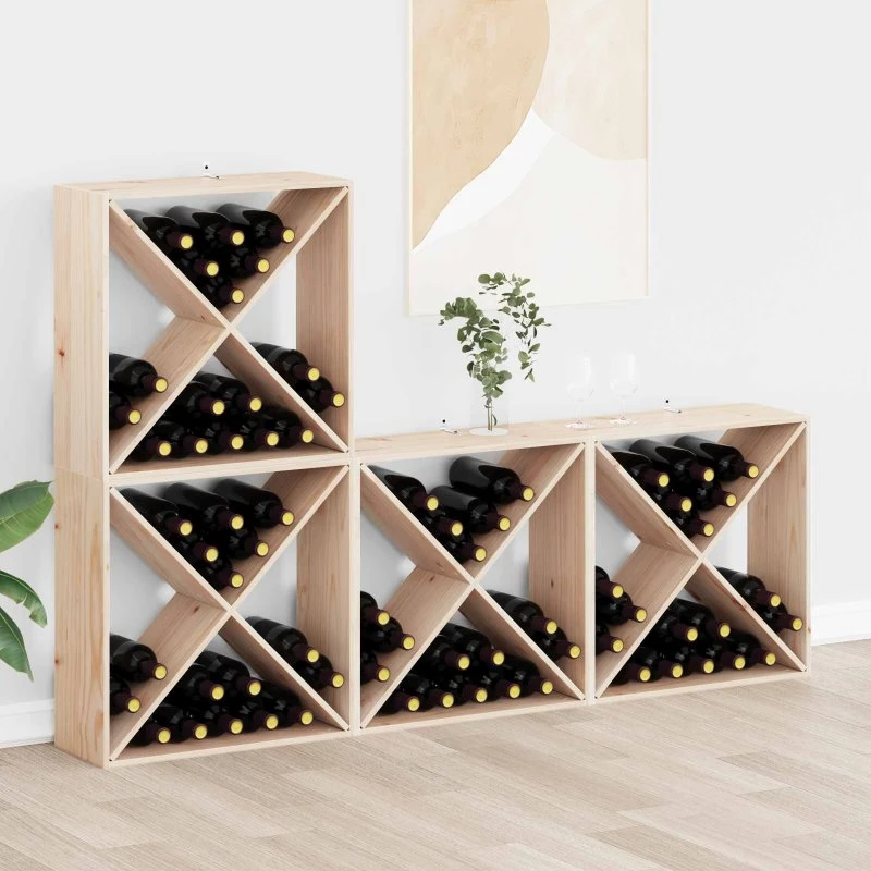 vidaXL Vinfad 4 stk, Naturfarvet, 62 x 25 x 62 cm, Massiv fyrretræ