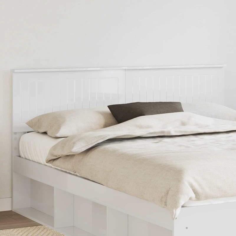 vidaXL Hovedgærde Gloss Hvid 160 cm Konstrueret Træ