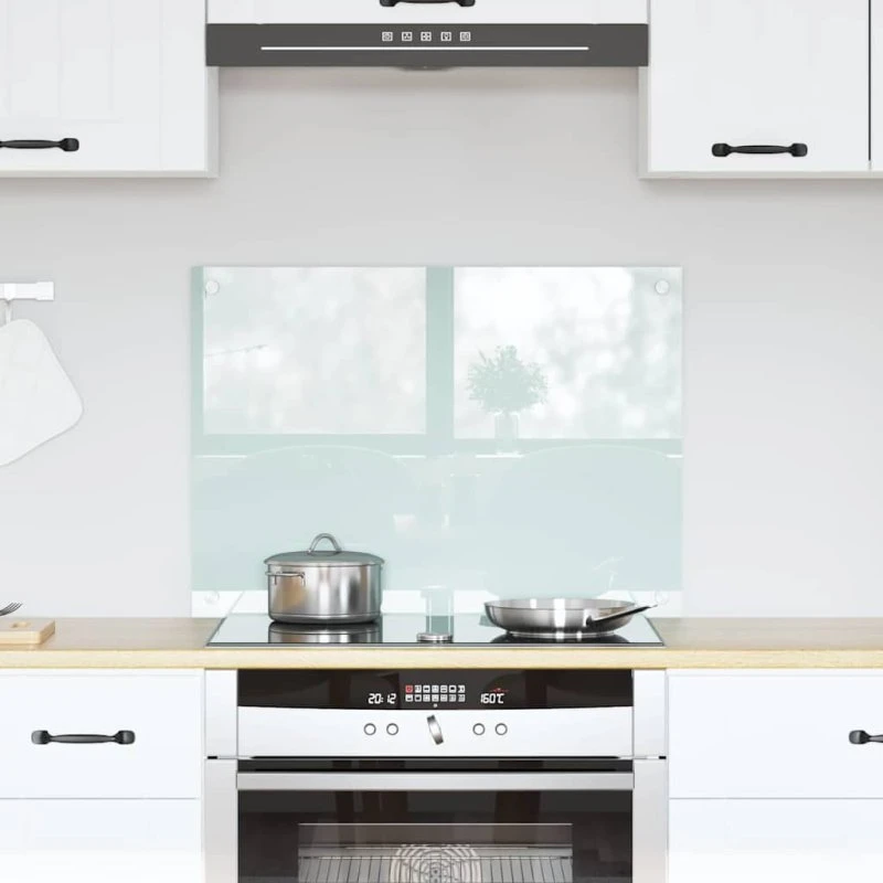 vidaXL Køkkenbacksplash Mælk 70 x 50 cm hærdet glas