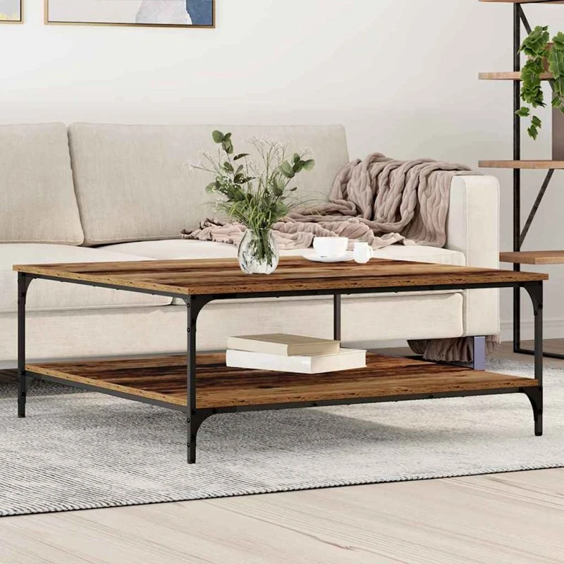 vidaXL Sofabord Gammelt Træ 100 x 100 x 40 cm