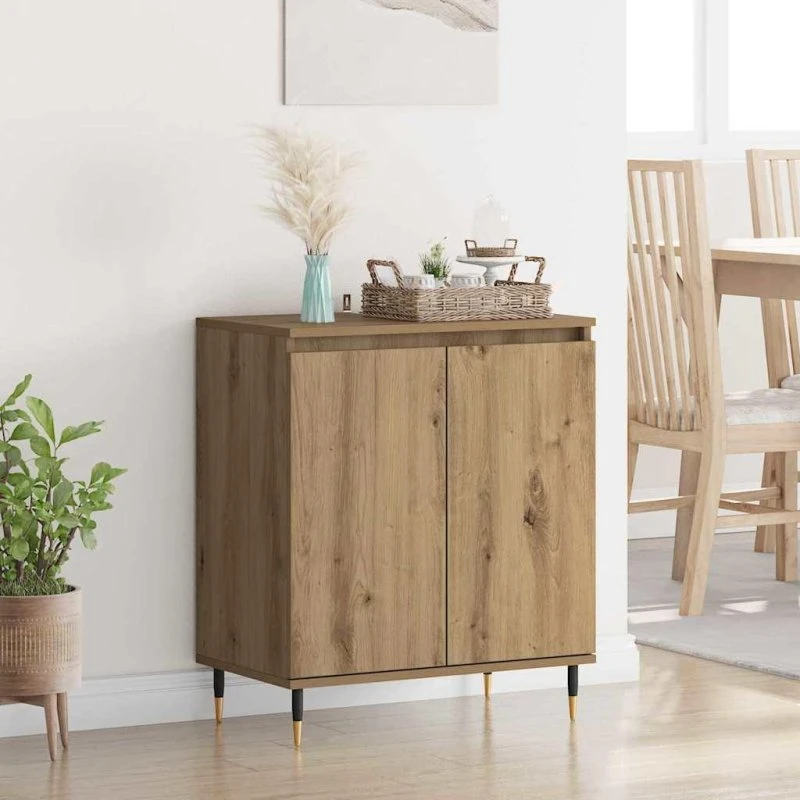 Artisan Egetræ Sidebord 60 x 35 x 70 cm, Sort