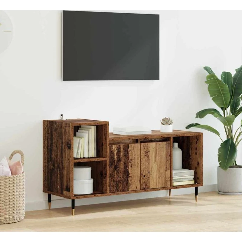 vidaXL TV-skab Gammelt træ 100 x 35 x 55 cm Konstrueret træ