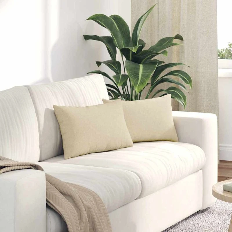 vidaXL Sofapuder 2 pcs Creme 50 x 30 cm