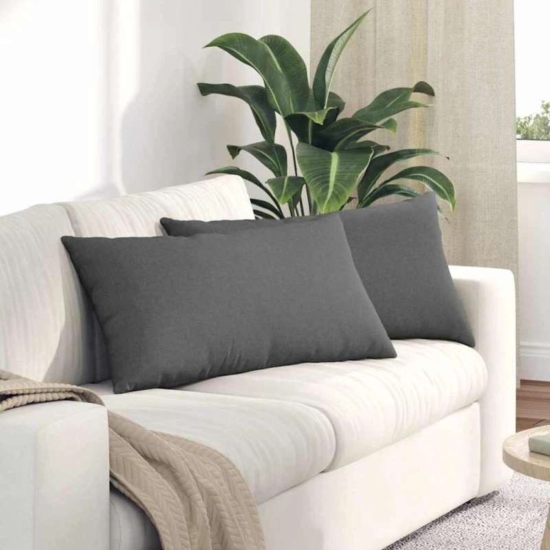 vidaXL Sofapuder 2 stk, Mørkegrå, 80 x 40 cm