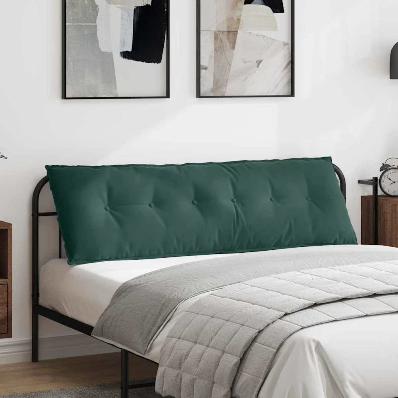 vidaXL Rygpude Mørkegrøn 160 x 50 cm Cordfløjl