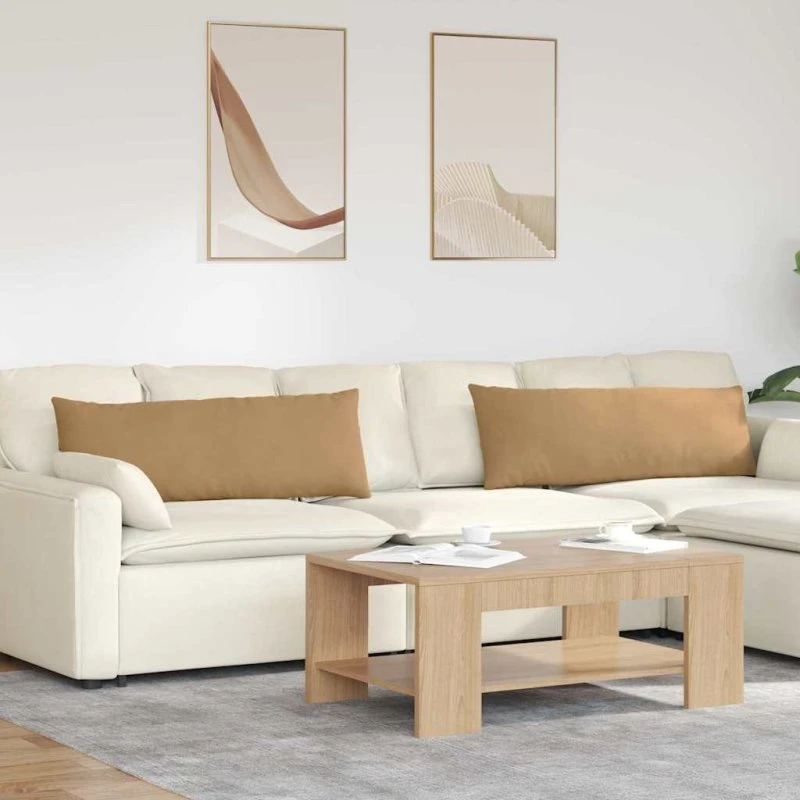 vidaXL Sofapuder 2 stk, 120 x 40 cm, Brun, Velourstof
