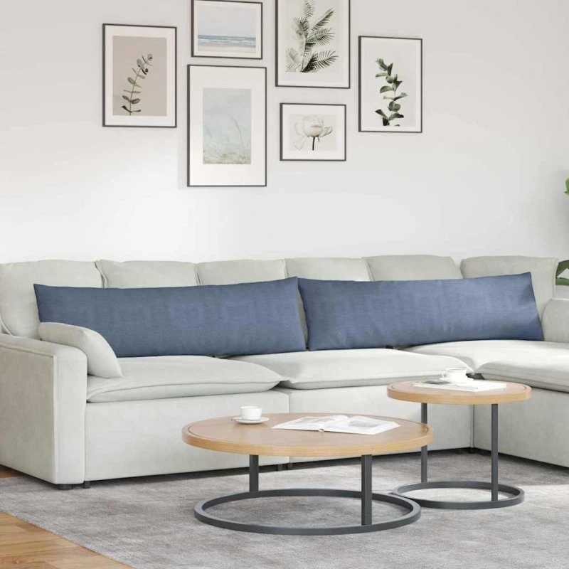 vidaXL Sofapuder 2 stk, Blå, 145 x 40 cm, Velourstof