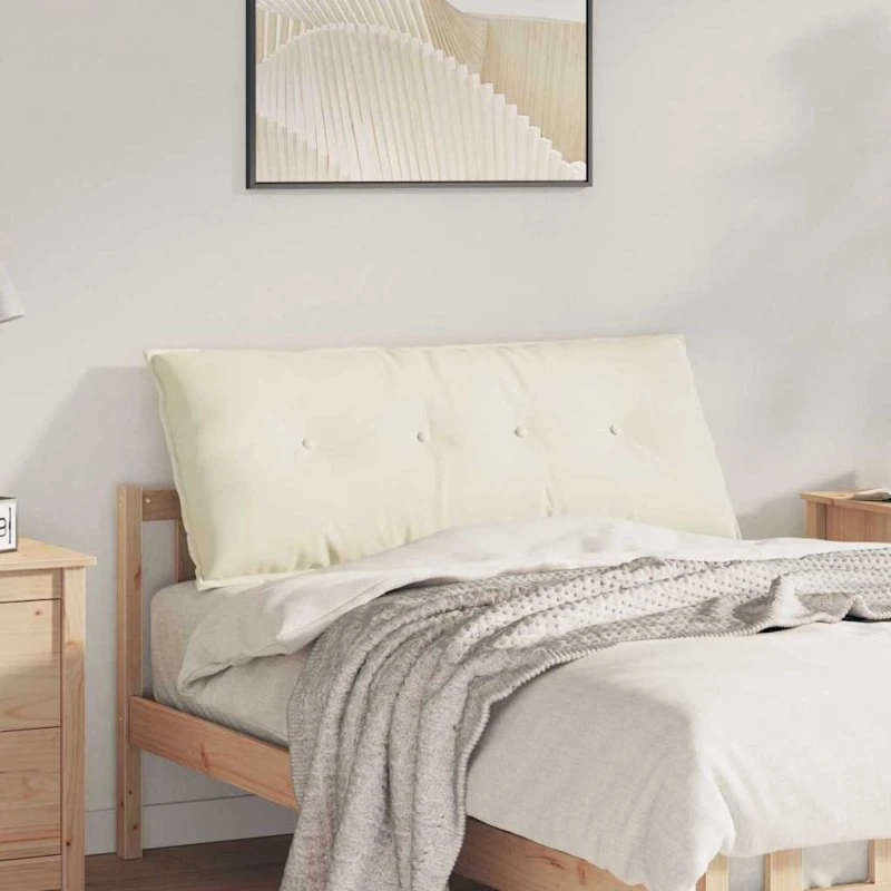 vidaXL Rygpude Creme 120 x 50 cm Velourstof