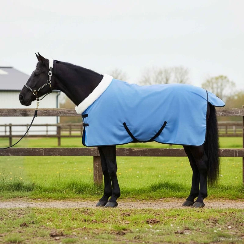 vidaXL Hestetæppe Fuldt aqua 115 cm Polar fleece