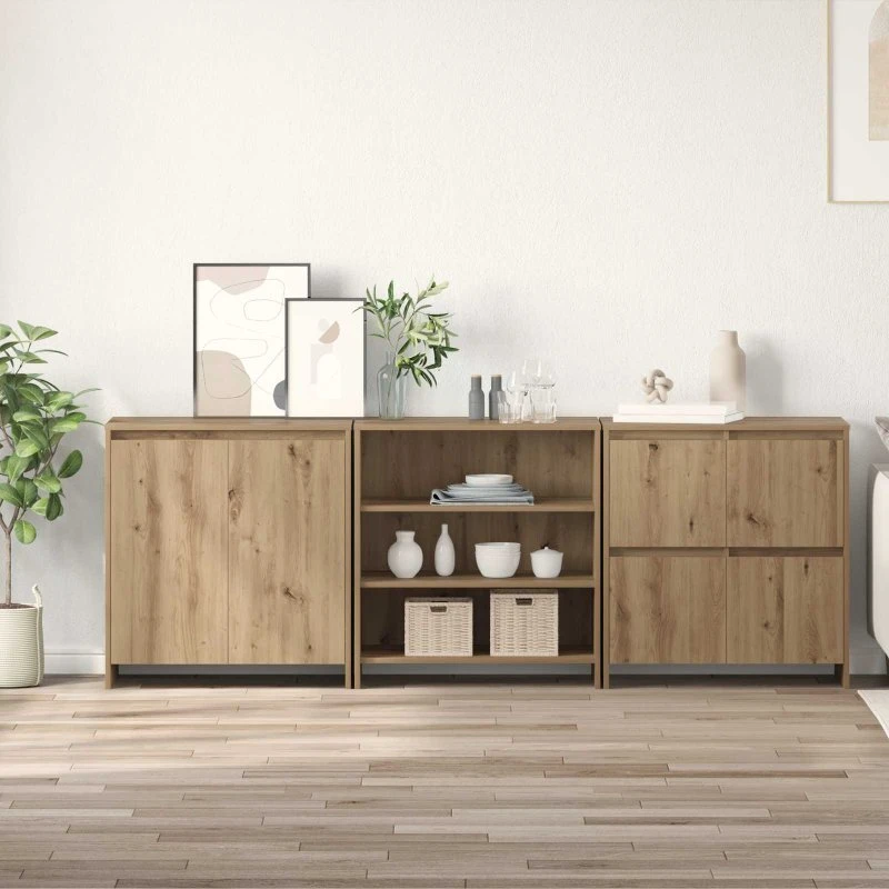 Artisan 3 stk Sidebord 70 x 41 x 75 cm Konstrueret Træ