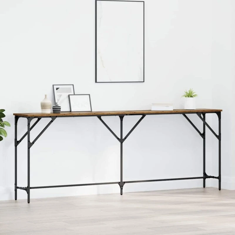 vidaXL Konsolbord Gammelt Træ 200 x 29 x 75 cm