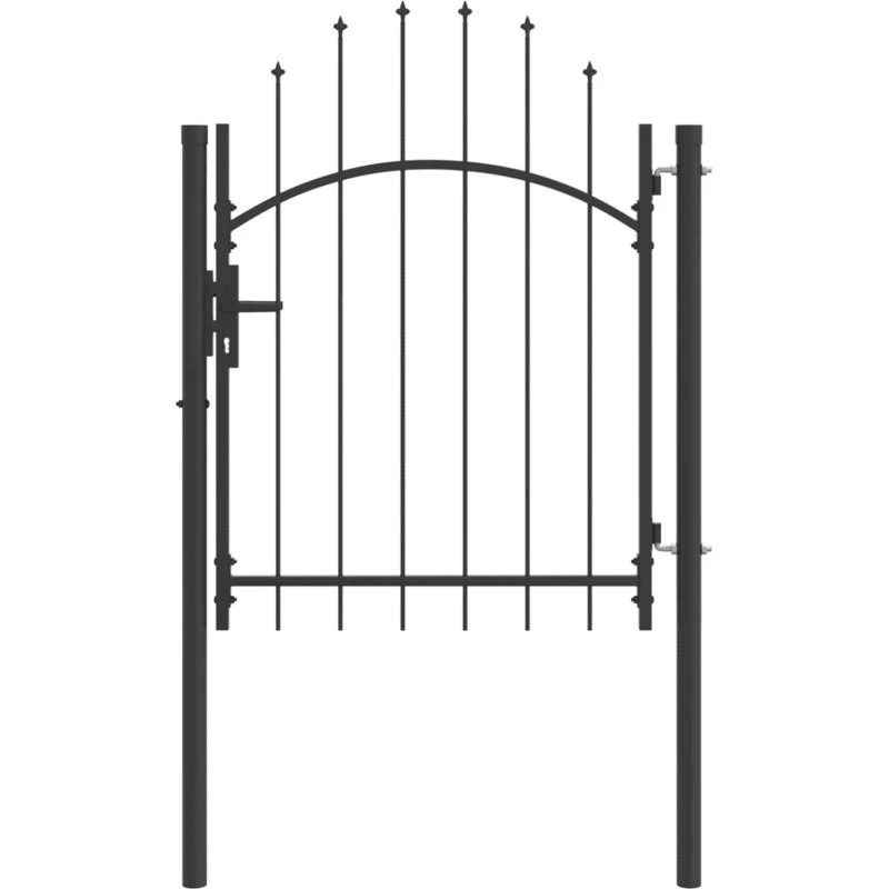 vidaXL Haveport med lås Grå 150 x 100 cm Stål