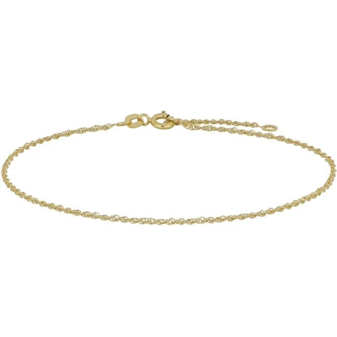 Siersbøl Cordel ankelkæde 9 kt. guld, justerbar