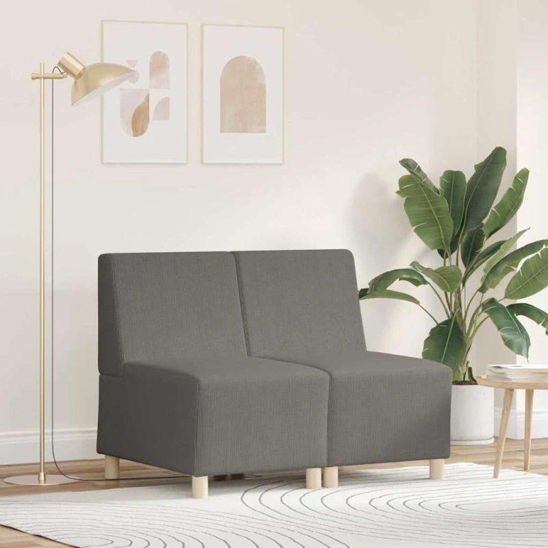 vidaXL Modulsofa Enhed Uden Arme 2 stk Lysegrå 55 x 74 x 82 cm