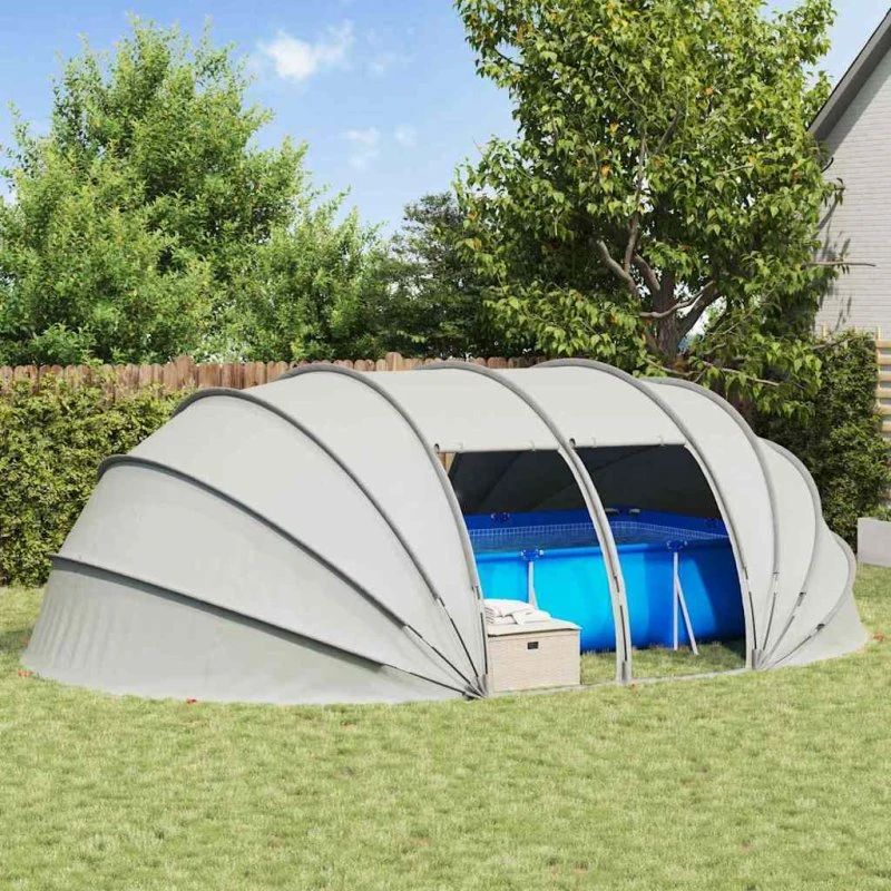 vidaXL Pooltelt Dome Grå 640 x 432 x 205 cm
