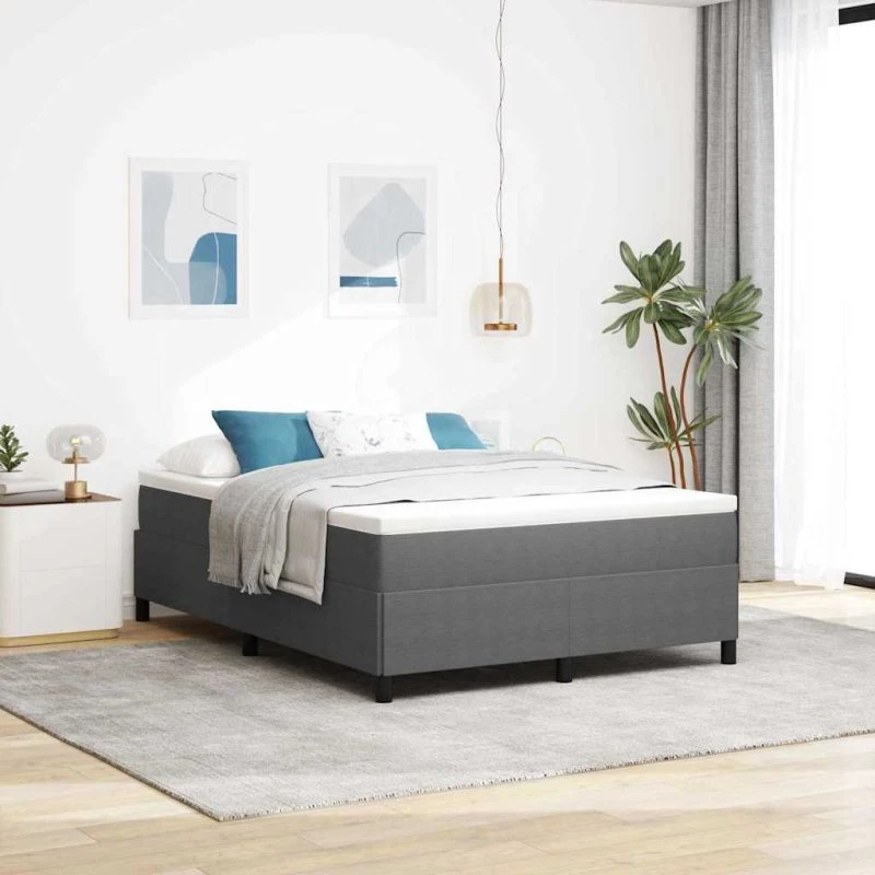 vidaXL Box spring seng Lysegrå 160 x 200 cm Velourstof