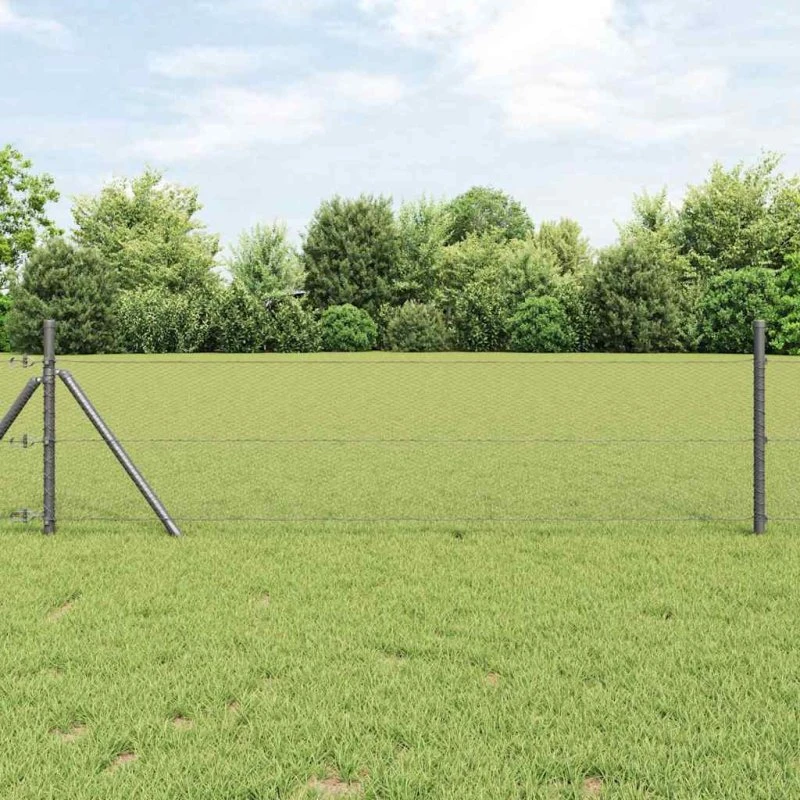 vidaXL Hexagon Hegn Grå 0,6 x 25 m PVC