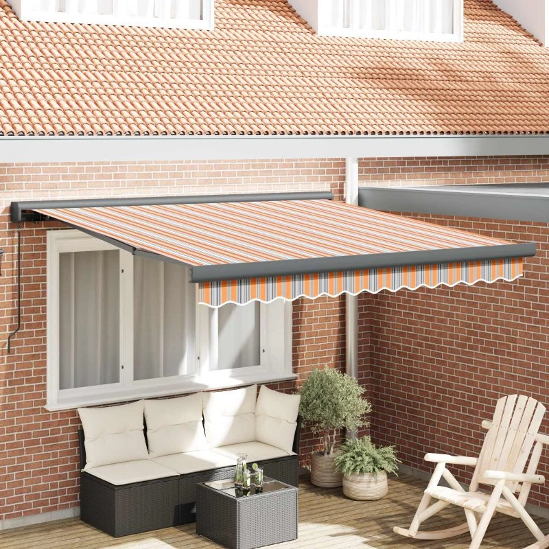 vidaXL Utrækkelig Markise 350 x 250 cm Flerfarvet Stof og Metal