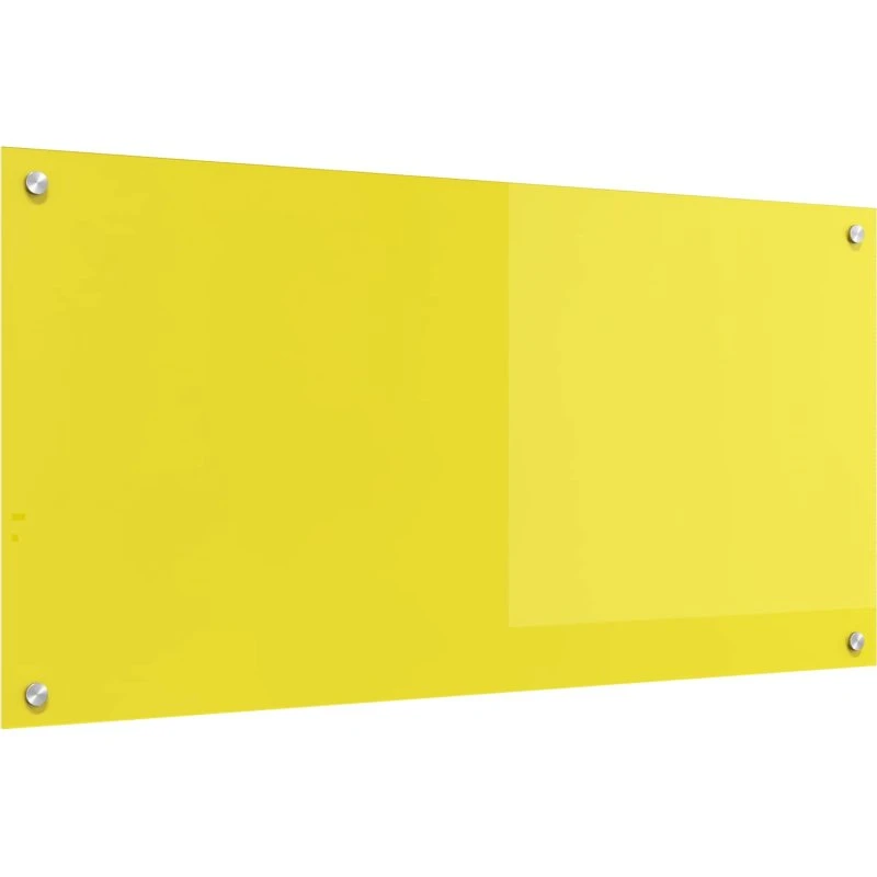 vidaXL Køkkenbacksplash Gul 100x50 cm hærdet glas