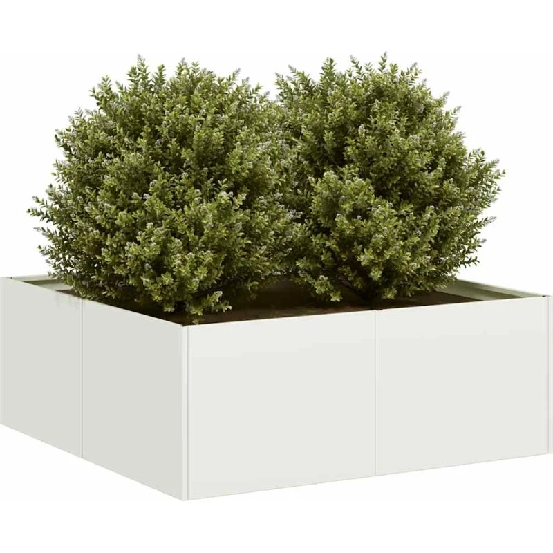 vidaXL Plantekasse 80x80x30 cm stål hvid