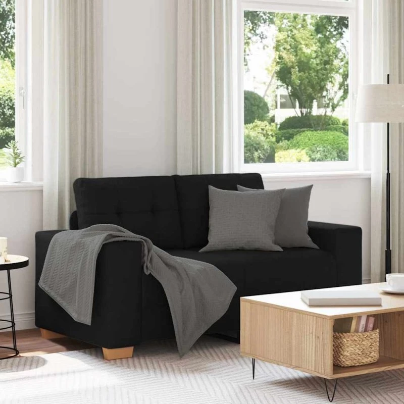 vidaXL elskovssofa 160x77x82 cm stof sort