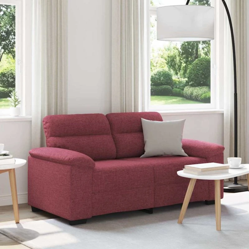 vidaXL 2-personers sofa 160x81x84 cm vinrød stof