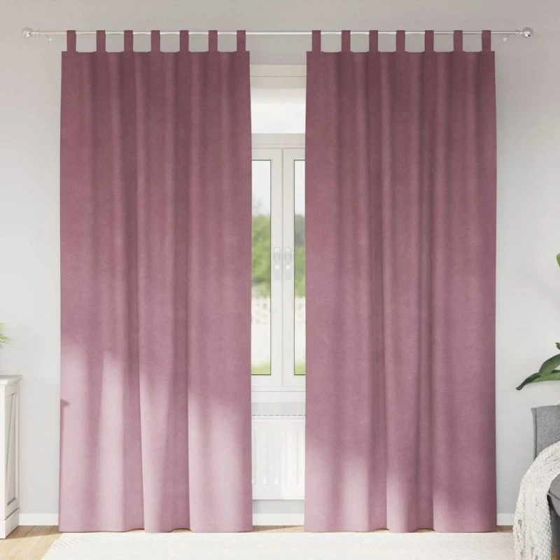 vidaXL Mørklægningsgardiner 2 stk Mørk Pink 140 x 260 cm Fløjl
