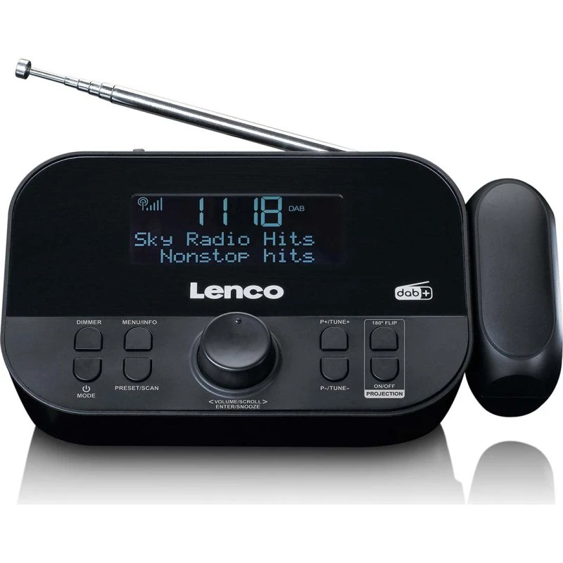 Lenco CR-615BK DAB+ FM-clockradio med tidsprojektion