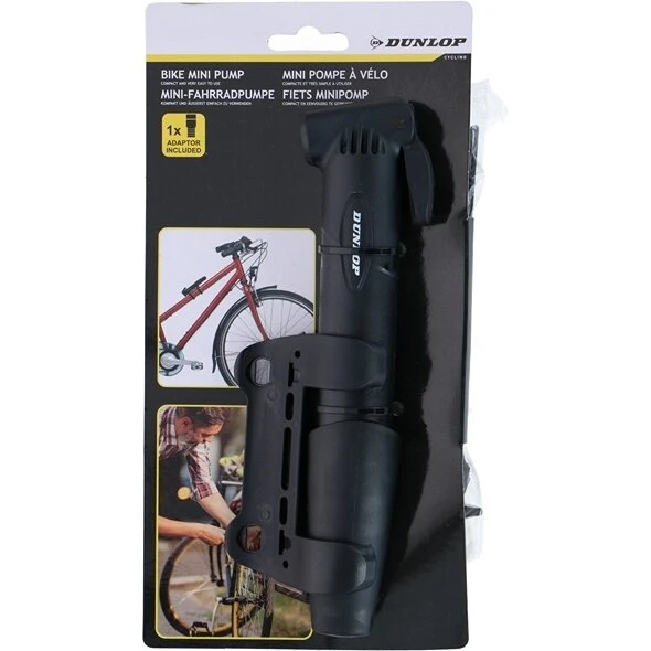 Edco Mini håndpumpe (sort) - kompakt cykelpumpe