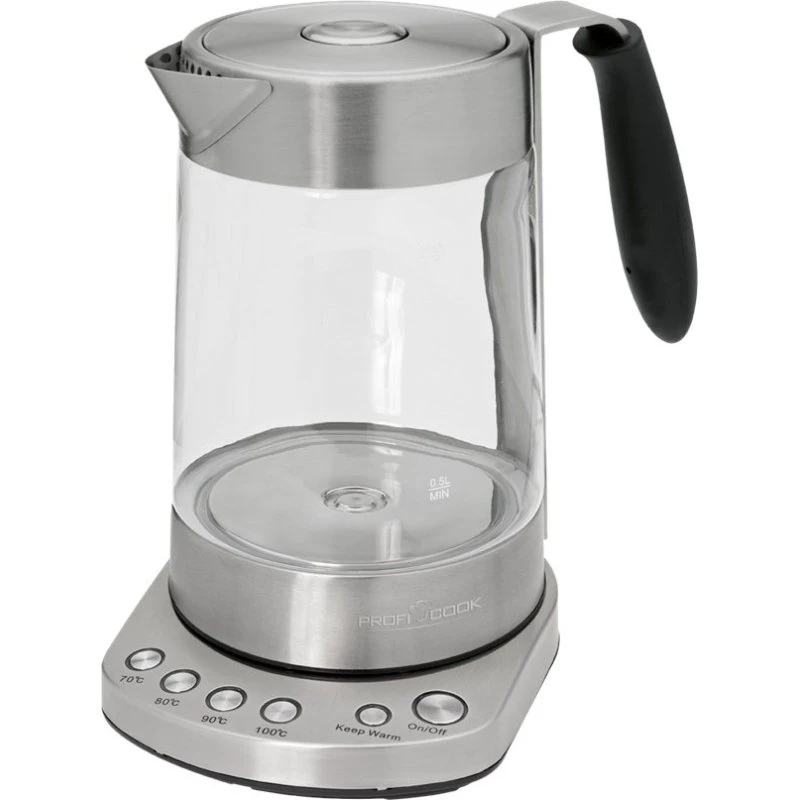 ProfiCook PC-WKS 1020 G Telaver 1,7 liter 3 kW rustfrit stål sort