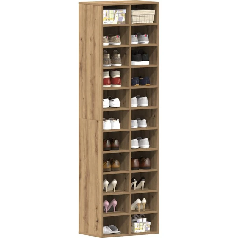 vidaXL Skoreol 54x34x183 cm Konstrueret Træ Kunsteg