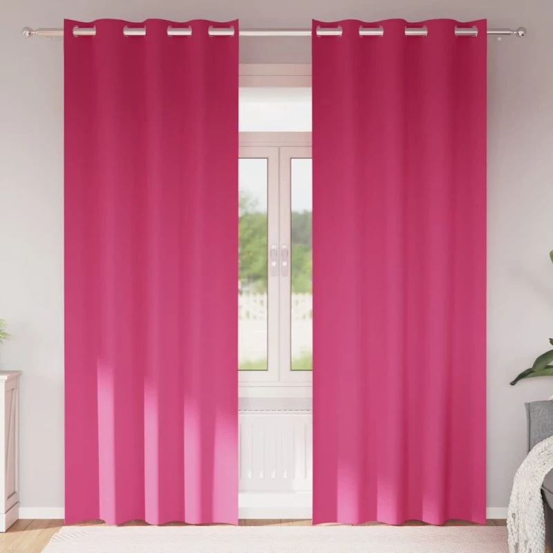 vidaXL Mørklægningsgardiner 260 x 140 cm Lyserød med Ringe