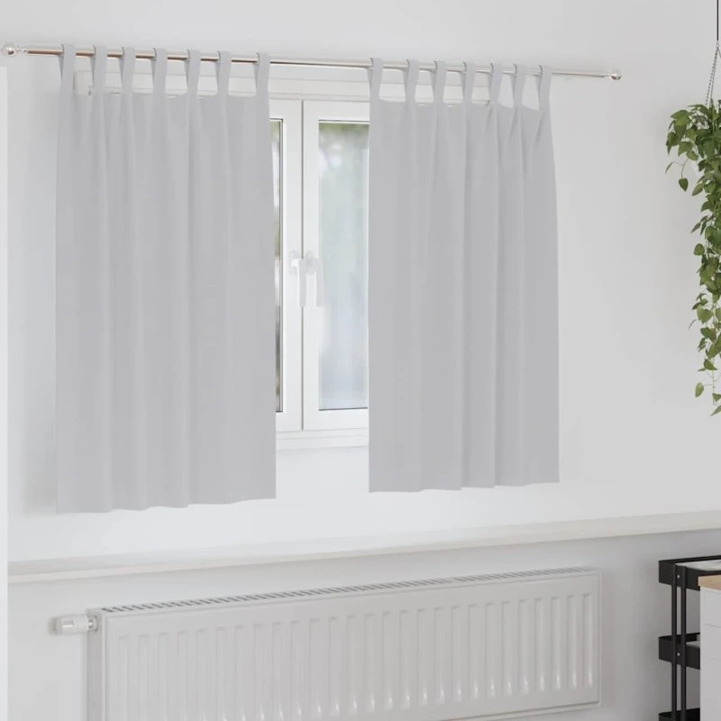 vidaXL Mørklægningsgardiner 2 stk Lysegrå 140 x 140 cm