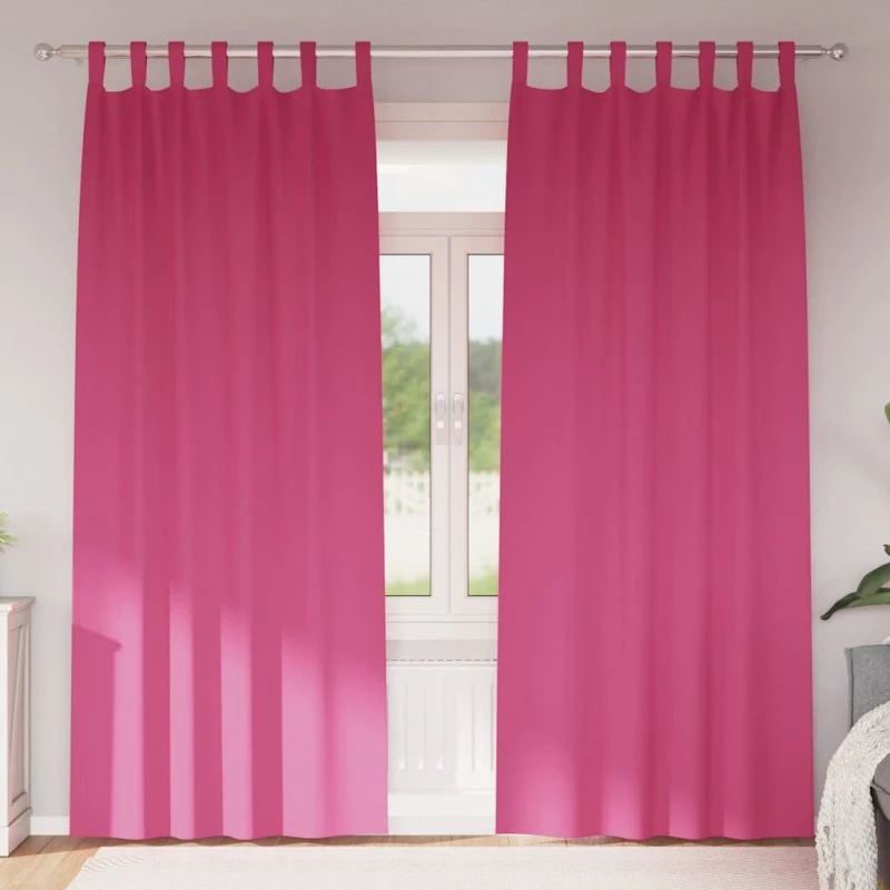 vidaXL Mørklægningsgardiner 260 x 140 cm Lyserød med Ringe