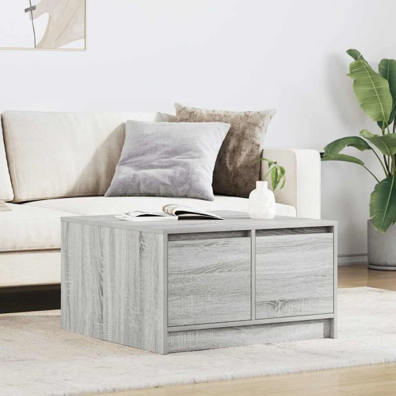 vidaXL sofabord med skuffer 70,5x70x40 cm grå sonoma-eg
