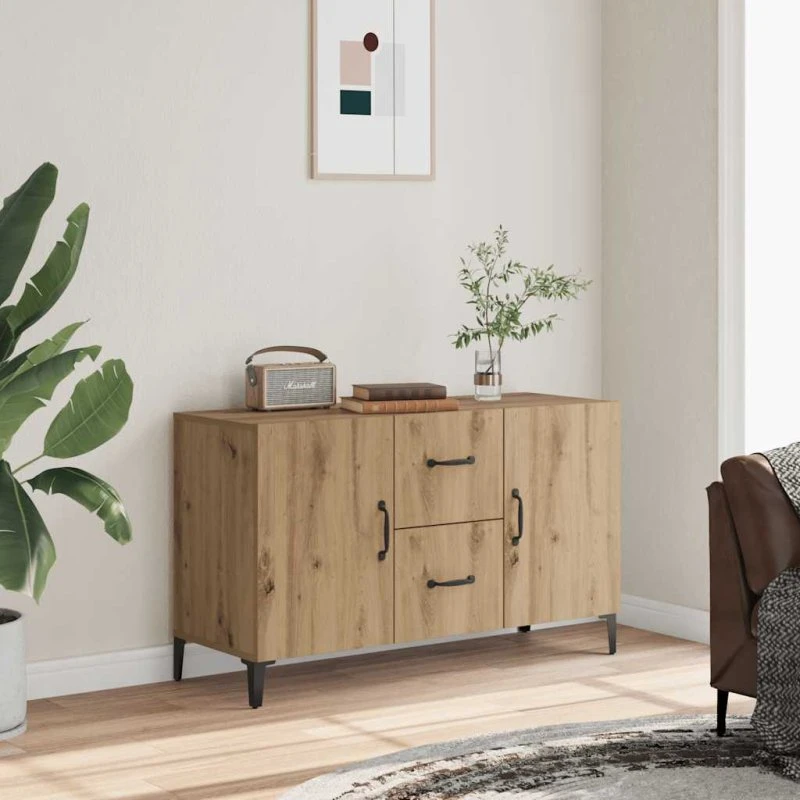 vidaXL Skænk 100x36x60 cm Konstrueret Træ Hvid