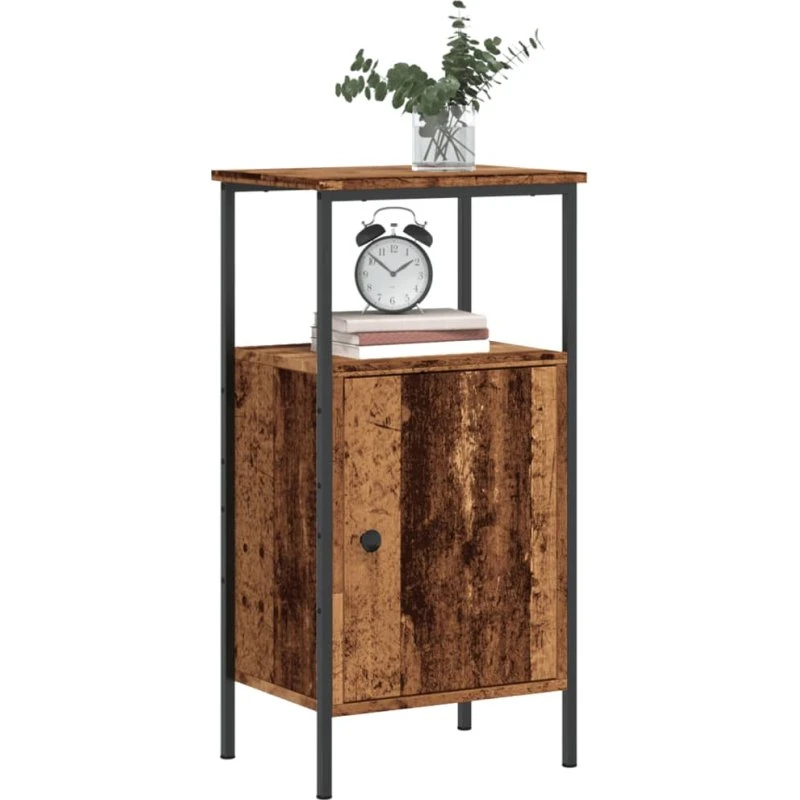 vidaXL Sengeborde 2 stk. 41x31x80 cm Konstrueret Træ Antikt Trælook